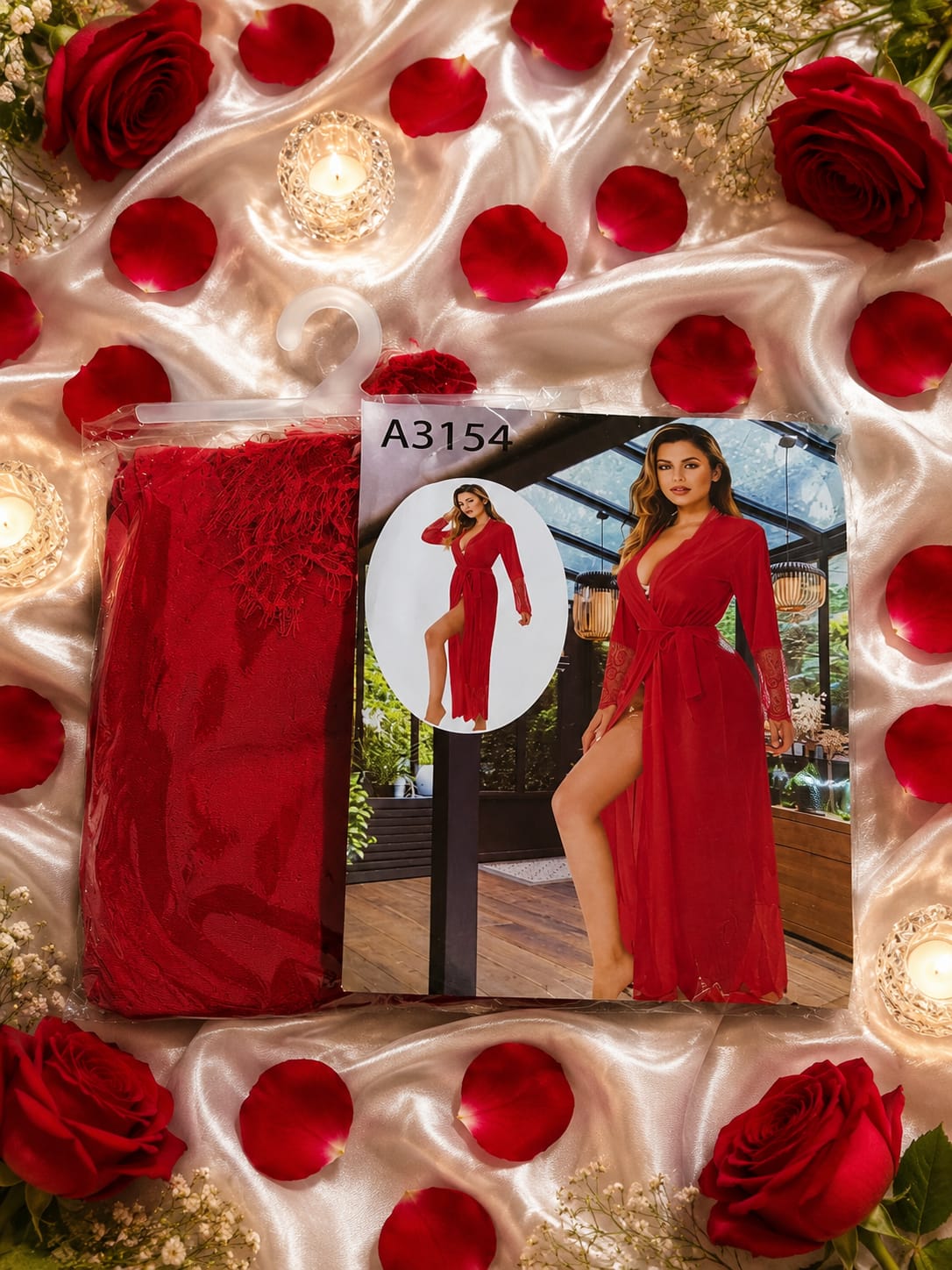 Red Lace Long Robe
