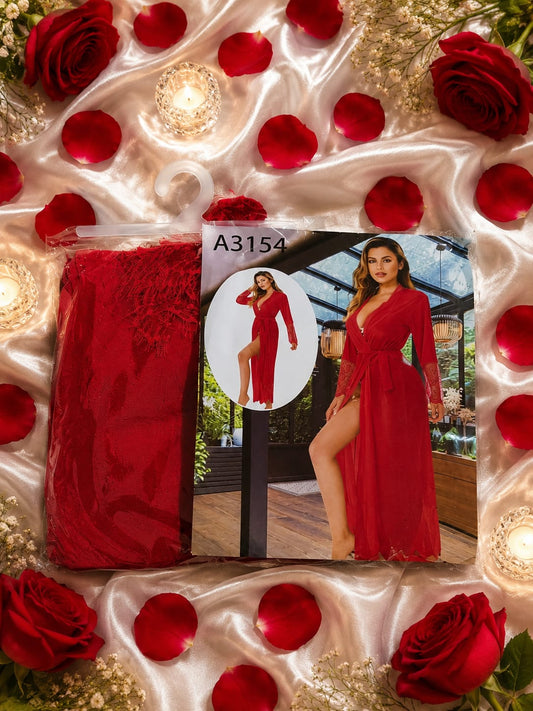 Red Lace Long Robe