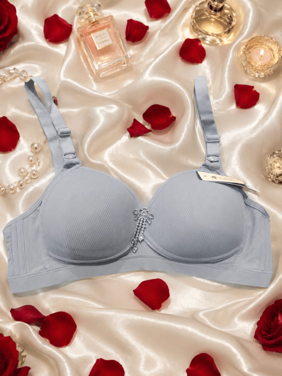 Stone Stripe Comfort Bra